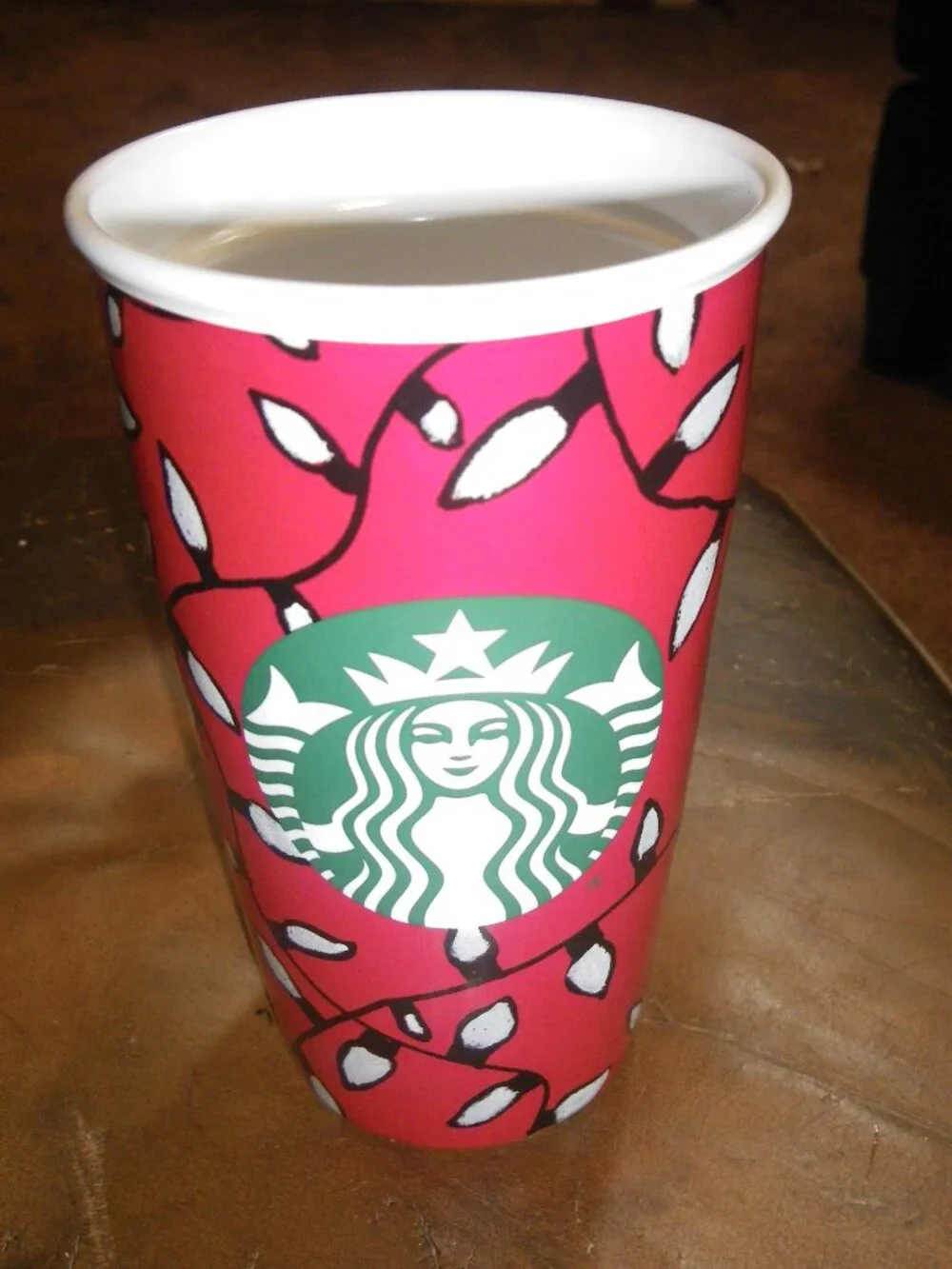 2016 Starbucks 12 oz Holiday Mug Cup Christmas Lights Travel Tumbler
